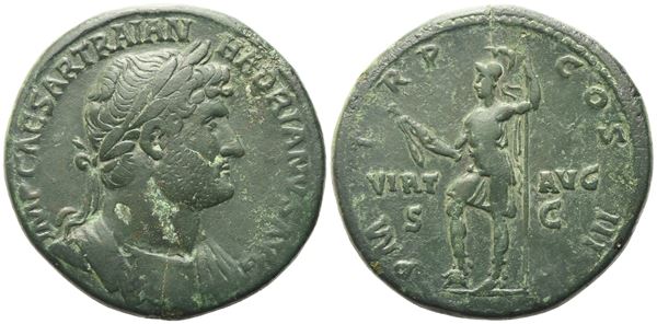 Hadrian (117-138), Sestertius, Rome, 121-122; Æ (27,77 g; 33,4 mm; 6 h)