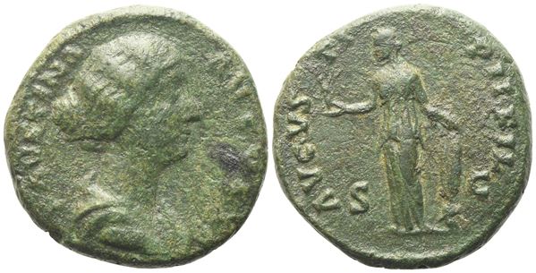 Faustina II, As struck under Antoninus Pius, Rome, 157-161; Æ (13,66 g; 25,5 mm; 6 h)