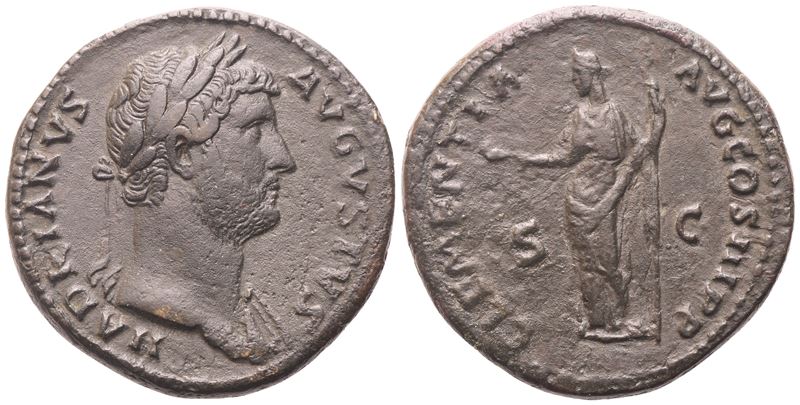 Hadrian, As romano (117–138 d.C.), Roma, 132–134; Æ (11,77 g; 26 mm; asse 12 h)