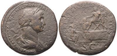 Traiano (98–117), Sesterzio (Sestertius), Roma, 116–117
