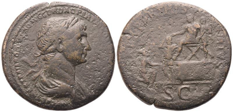 Traiano (98–117), Sesterzio (Sestertius), Roma, 116–117