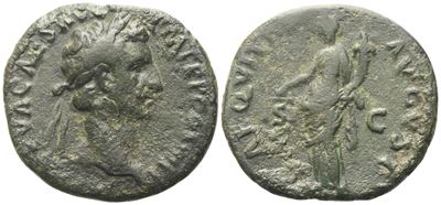 Nerva (96–98), As romano, Roma 97 – Æ (aequitas) con testa laureata e Aequitas stante