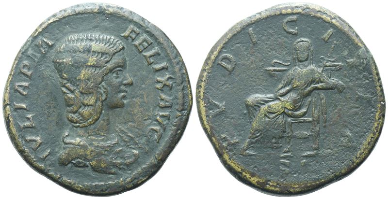 Julia Domna, Sesterzio battuto al di sotto di Caracalla (Roma), 211-217; Æ
