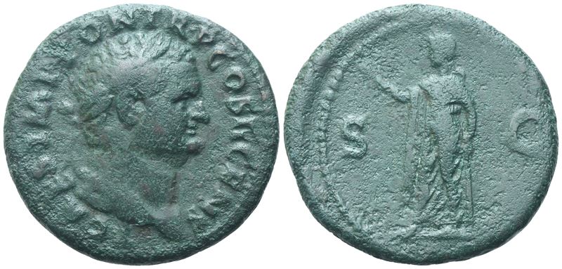 Tito, As, Dritto: laureato, T CAESAR IMP PON TR P COS II CENS; Rovescio: Spes avanzante, Æ (Rame)...