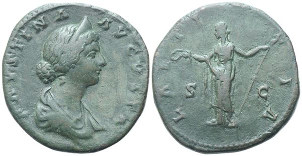 Faustina II Augusta, Sestertius struck under Marcus Aurelius, Rome, 161-164; Æ (21,92 g; 34 mm; 12 h)