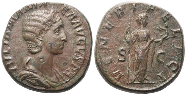 Julia Mamaea, Sestertius struck under Severus Alexander, Rome, 224; Æ (20,65 g; 26,7 mm; 12 h)
