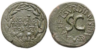 Augustus (27 Bc - 14 Ad), Dupondius, Rome, 15 Bc; Æ (13,07 G; 27,3 MM; 9 H)