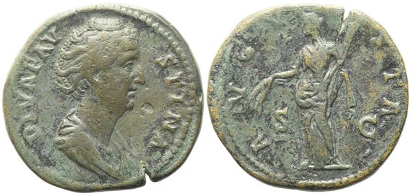 Diva Faustina I (died 140/1), Sestertius struck under Antoninus Pius, Rome, post AD 141; Æ (26,21 g; 33,3 mm; 6 h)