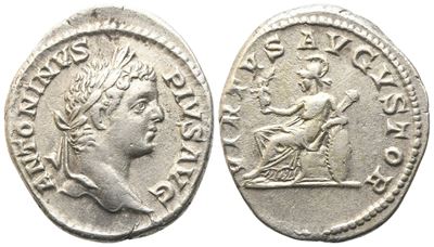 Caracalla (198–217), Denario romano, Roma, 207 d.C.