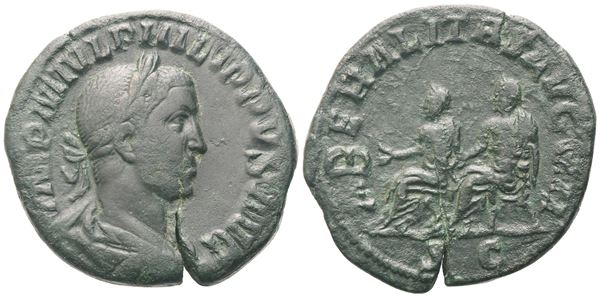 Philip II (247-249), Sestertius, Rome, 248-249; Æ (15,88 g; 28,3 mm; 12 h)