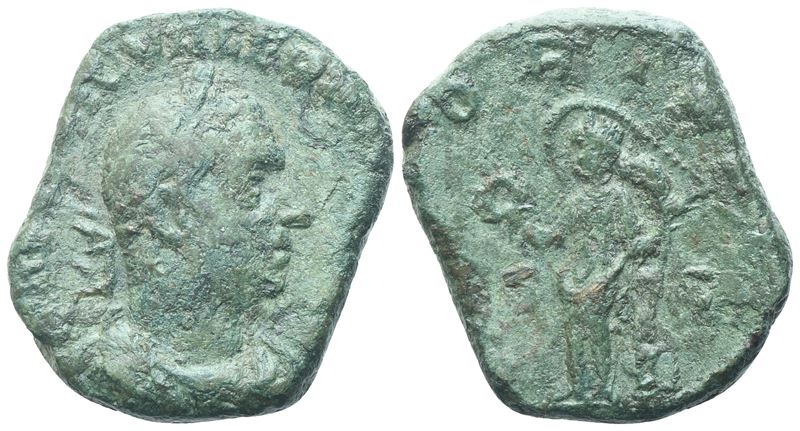 Valeriano I, Sestertzio (IMCP L]IC VALERIAN[VS AVG]) e rovescio con Vittoria stante