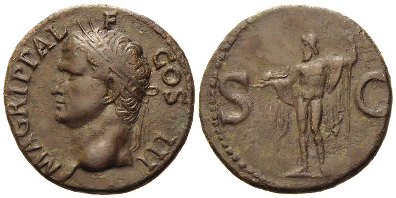 Agrippa, As struck under Gaius (Caligula), Rome, c. AD 37-41; Æ (g 11,37; mm 27)