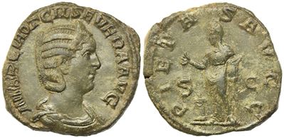 Otacilia Severa, Sestertius Struck Under Philip I, Rome, Ad 244-249; Æ (g 19,55; MM 31)