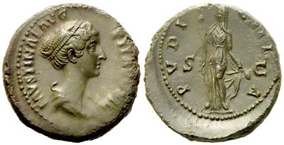 Faustina II, As Struck Under Antoninus Pius, Rome, C. Ad 147-150; Æ (g 14,70; MM 28)