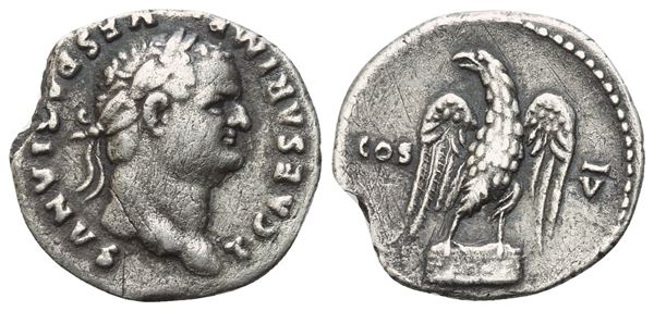 Titus as Caesar (69-79), Denarius struck under Vespasian, Rome, 76; AR (3,09 g; 18 mm; 6 h)