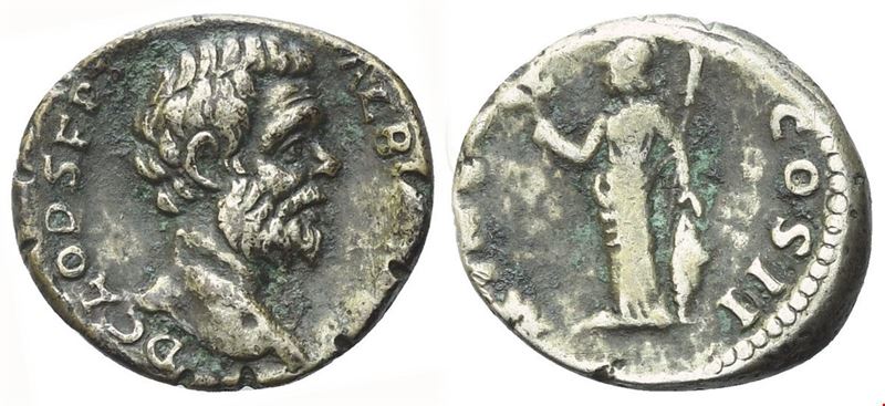 Clodius Albinus (as Caesar), Denario romano, 194-195 d.C.