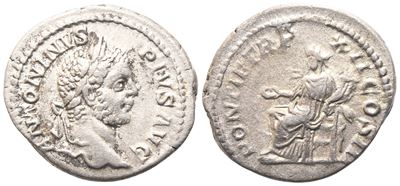 Caracalla (198–217), Denario romano, Roma, 209 d.C., AR (3,76 g; 19,2 mm)