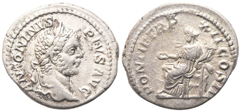 Caracalla (198–217), Denario romano, Roma, 209 d.C., AR (3,76 g; 19,2 mm)