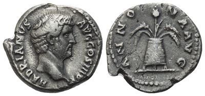 Hadrian (117–138), Denario romano, 134–138 d.C.