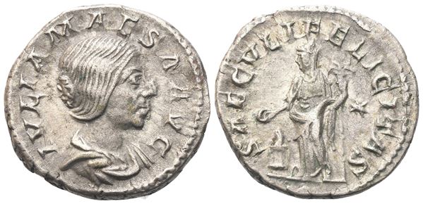 Julia Maesa, Denarius struck under Elagabal, Rome, c. 218-222; AR (3,54 g; 18,4 mm; 6 h)