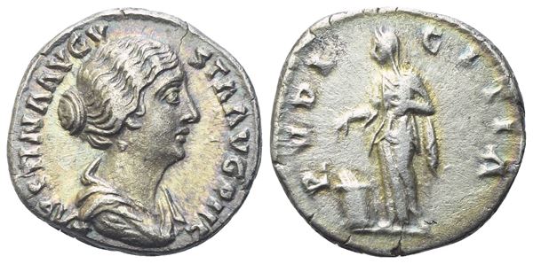 Faustina II, Denarius struck under Antoninus Pius, Rome, c. 153-154; AR (3,20 g; 16,8 mm; 5 h)