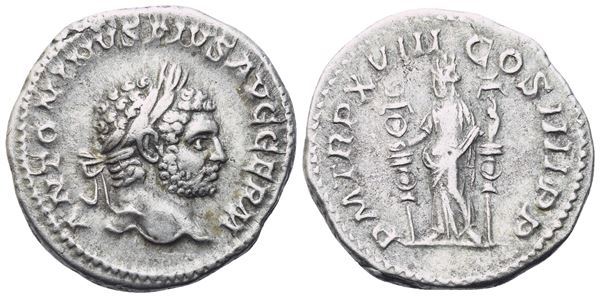 Caracalla (198-217), Denarius, Rome, 215; AR (3,26 g; 18 mm; 6 h)