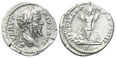 Settimio Severo, Denario (Roma), 201 d.C., AR
