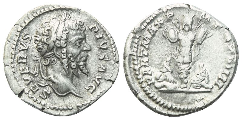 Settimio Severo, Denario (Roma), 201 d.C., AR