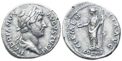 Hadrian (117-138), Denario romano, Roma 134-138