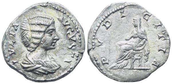 Julia Domna, Denarius struck under Septimius Severus, Rome, c. 207-211; AR (3,34 g; 18 mm; 12 h)
