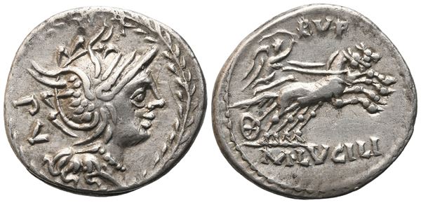M. Lucilius Rufus, Denarius, 101 BC; AR (3,81 g; 19,6 mm; 12 h)