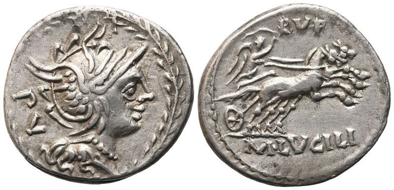 M. Lucilius Rufus, Denarius, 101 Bc; Ar (3,81 G; 19,6 MM; 12 H)