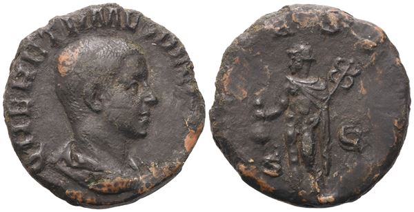 Herennius Etruscus as Caesar, As struck under Trajan Decius, Rome, 250; Æ (10,19 g; 26,2 mm; 12 h)