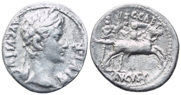 Augustus (27 BC-14 AD), Denarius, Lugdunum, 8-7 BC; AR (3,43 g; 19 mm; 2 h)