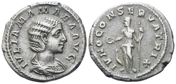 Julia Mamaea, Denarius struck under Severus Alexander, Rome, AD 222; AR (3,69 g; 19,5 mm; 7 h)