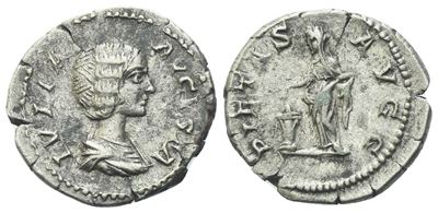 Julia Domna, Denario battuto sotto Settimio Severo, Roma, c. 200-207