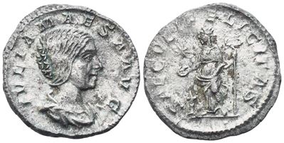 Julia Maesa, Denario coniato sotto Elagabalo, Roma, 220–222 d.C.