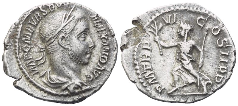 Severus Alexander (222–235), Denario romano, Roma, 227 d.C.