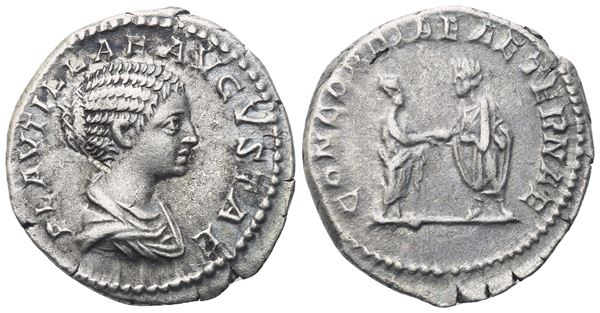 Plautilla, Denarius struck under Septimius Severus and Caracalla, Rome, 202; AR (2,84 g; 18 mm; 6 h)