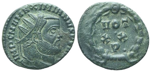 Maximianus Herculius (286-305), Fraction, Ticinum, c. 299; Æ (2,76 g; 19,3 mm; 5 h)