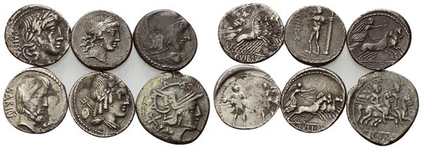 Lot of 6 Roman Republican Denarii