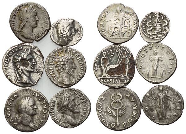 Lot of 6 Roman Imperial AR coins