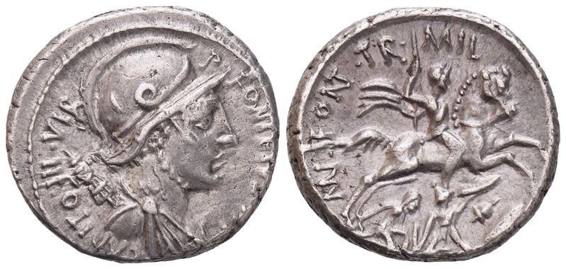 P. Fonteius Capito, Denario, 55 a.C.