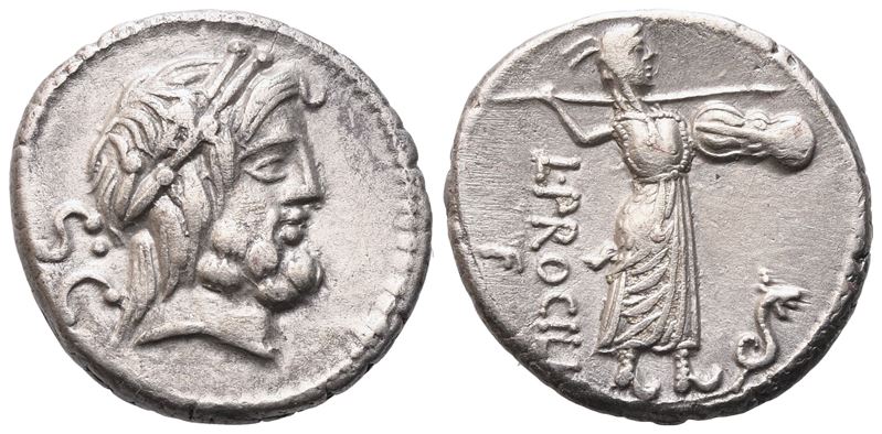 L. Procilius, Denarius, 80 Bc; Ar (3,78 G; 18 MM; 3 H)