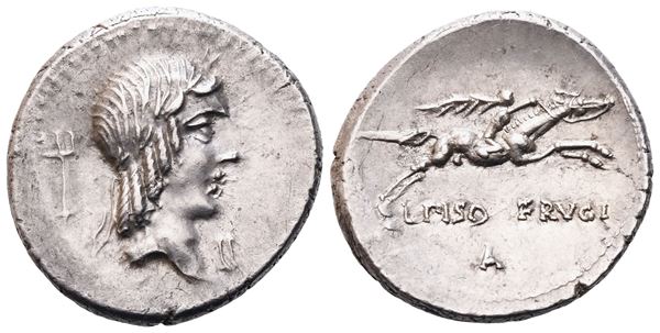 L. Calpurnius Piso Frugi, Denarius, Rome, 90 BC; AR (4,08 g; 18,5 mm; 9 h)