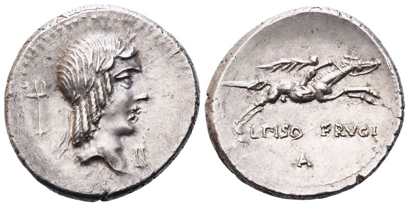 L. Calpurnius Piso Frugi, Denarius, Rome, 90 BC; AR (4,08 g; 18,5 mm; 9 h)
