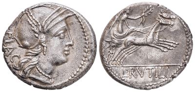 L. Rutilius Flaccus, Denarius, 77 a.C. (argento)