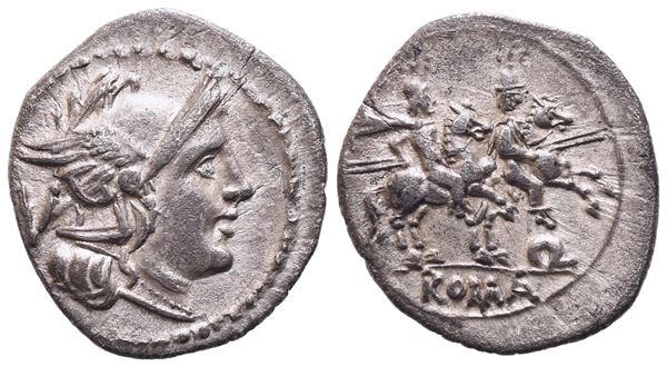 Anonymous, Quinarius, Uncertain Apulian mint (Salapia?), 210 BC; AR (1,84 g; 16 mm; 1 h)
