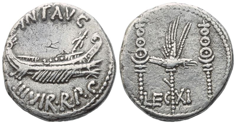 Marcus Antonius, Denarius, 32-31 Bc; Ar (3,52 G; 17,5 MM; 6 H)