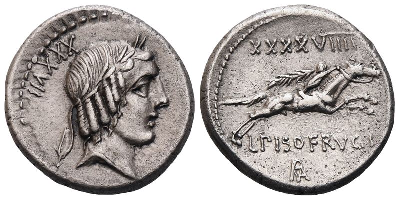 L. Calpurnius Piso Frugi, Denarius, Rome, 90 Bc; Ar (3,91 G; 18 MM; 3 H)